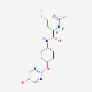 2-acetamido-N-((1r,4r)-4-((5-fluoropyrimidin-2-yl)oxy)cyclohexyl)-4-(methylthio)butanamide