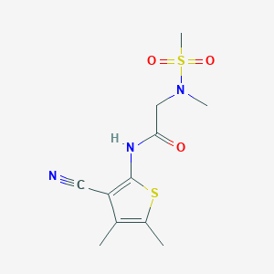 molecular formula C11H15N3O3S2 B2814653 N-(3-cyano-4,5-dimethylthiophen-2-yl)-2-(N-methylmethylsulfonamido)acetamide CAS No. 1171436-33-1