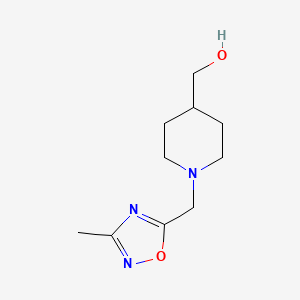 {1-[(3-Methyl-1,2,4-oxadiazol-5-yl)methyl]piperidin-4-yl}methanol