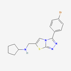 molecular formula C16H17BrN4S B2814700 N-{[3-(4-BROMOPHENYL)-[1,2,4]TRIAZOLO[3,4-B][1,3]THIAZOL-6-YL]METHYL}CYCLOPENTANAMINE CAS No. 851081-33-9