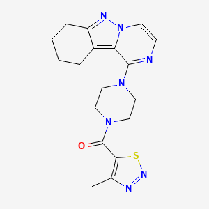 (4-Methyl-1,2,3-thiadiazol-5-yl)(4-(7,8,9,10-tetrahydropyrazino[1,2-b]indazol-1-yl)piperazin-1-yl)methanone