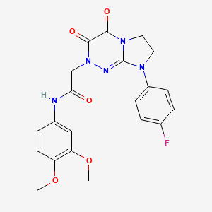 molecular formula C21H20FN5O5 B2814702 N-(3,4-dimethoxyphenyl)-2-(8-(4-fluorophenyl)-3,4-dioxo-3,4,7,8-tetrahydroimidazo[2,1-c][1,2,4]triazin-2(6H)-yl)acetamide CAS No. 942012-22-8