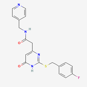 2-(2-((4-fluorobenzyl)thio)-6-oxo-1,6-dihydropyrimidin-4-yl)-N-(pyridin-4-ylmethyl)acetamide