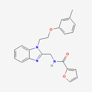 molecular formula C22H21N3O3 B2814714 N-({1-[2-(3-methylphenoxy)ethyl]-1H-1,3-benzodiazol-2-yl}methyl)furan-2-carboxamide CAS No. 920114-92-7