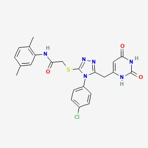 molecular formula C23H21ClN6O3S B2814717 2-{[4-(4-chlorophenyl)-5-[(2,6-dioxo-1,2,3,6-tetrahydropyrimidin-4-yl)methyl]-4H-1,2,4-triazol-3-yl]sulfanyl}-N-(2,5-dimethylphenyl)acetamide CAS No. 852154-77-9