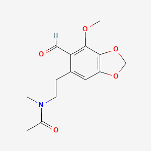 molecular formula C14H17NO5 B2814723 N-[2-(6-formyl-7-methoxy-1,3-benzodioxol-5-yl)ethyl]-N-methylacetamide CAS No. 105701-14-2
