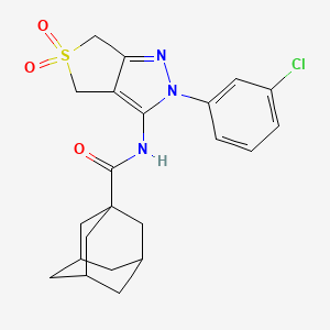 molecular formula C22H24ClN3O3S B2814725 N-[2-(3-chlorophenyl)-5,5-dioxo-2H,4H,6H-5lambda6-thieno[3,4-c]pyrazol-3-yl]adamantane-1-carboxamide CAS No. 449789-02-0