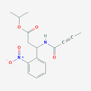 molecular formula C16H18N2O5 B2814744 Propan-2-yl 3-(but-2-ynamido)-3-(2-nitrophenyl)propanoate CAS No. 1825652-40-1