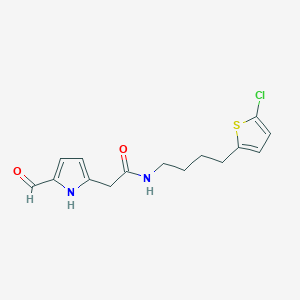 molecular formula C15H17ClN2O2S B2814761 N-[4-(5-Chlorothiophen-2-yl)butyl]-2-(5-formyl-1H-pyrrol-2-yl)acetamide CAS No. 2305455-15-4