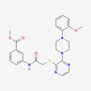 molecular formula C25H27N5O4S B2814830 methyl 3-[2-({3-[4-(2-methoxyphenyl)piperazin-1-yl]pyrazin-2-yl}sulfanyl)acetamido]benzoate CAS No. 1116038-27-7