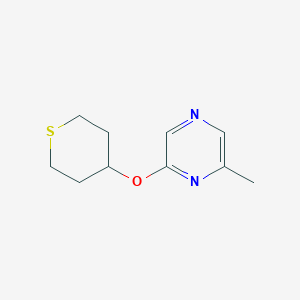 molecular formula C10H14N2OS B2814895 2-Methyl-6-(thian-4-yloxy)pyrazine CAS No. 2199369-08-7
