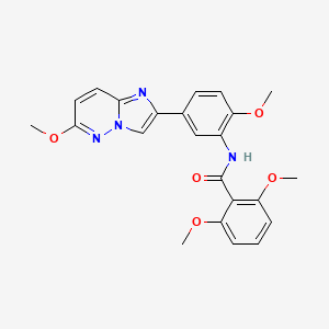 molecular formula C23H22N4O5 B2814915 2,6-dimethoxy-N-(2-methoxy-5-(6-methoxyimidazo[1,2-b]pyridazin-2-yl)phenyl)benzamide CAS No. 953150-09-9