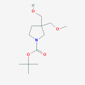 molecular formula C12H23NO4 B2814918 Tert-butyl 3-(hydroxymethyl)-3-(methoxymethyl)pyrrolidine-1-carboxylate CAS No. 1909325-67-2