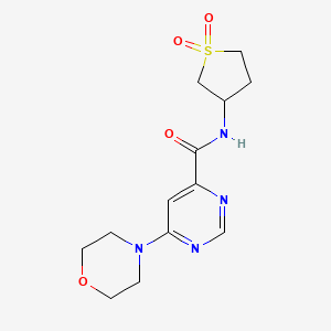 molecular formula C13H18N4O4S B2814922 N-(1,1-dioxidotetrahydrothiophen-3-yl)-6-morpholinopyrimidine-4-carboxamide CAS No. 1906530-06-0
