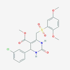 molecular formula C21H21ClN2O7S B2814925 methyl 4-(3-chlorophenyl)-6-[(2,5-dimethoxybenzenesulfonyl)methyl]-2-oxo-1,2,3,4-tetrahydropyrimidine-5-carboxylate CAS No. 899971-06-3