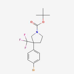 molecular formula C16H19BrF3NO2 B2814931 Tert-butyl 3-(4-bromophenyl)-3-(trifluoromethyl)pyrrolidine-1-carboxylate CAS No. 2138297-65-9