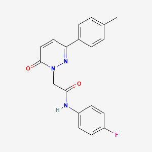 molecular formula C19H16FN3O2 B2814933 N-(4-fluorophenyl)-2-[3-(4-methylphenyl)-6-oxo-1,6-dihydropyridazin-1-yl]acetamide CAS No. 922863-58-9