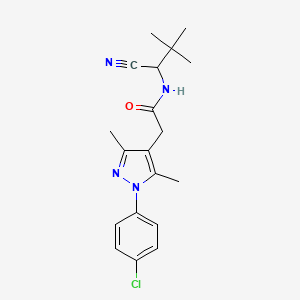 molecular formula C19H23ClN4O B2814945 2-[1-(4-chlorophenyl)-3,5-dimethyl-1H-pyrazol-4-yl]-N-(1-cyano-2,2-dimethylpropyl)acetamide CAS No. 2094256-72-9