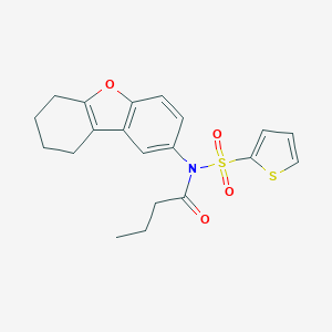 molecular formula C20H21NO4S2 B281495 N-(6,7,8,9-TETRAHYDRODIBENZO[B,D]FURAN-2-YL)-N-(2-THIENYLSULFONYL)BUTANAMIDE 