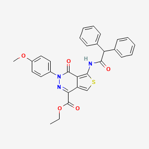 molecular formula C30H25N3O5S B2814968 Ethyl 5-(2,2-diphenylacetamido)-3-(4-methoxyphenyl)-4-oxo-3,4-dihydrothieno[3,4-d]pyridazine-1-carboxylate CAS No. 851952-45-9