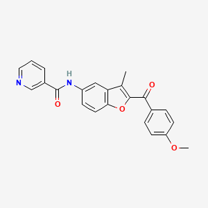 molecular formula C23H18N2O4 B2814999 N-[2-(4-methoxybenzoyl)-3-methyl-1-benzofuran-5-yl]pyridine-3-carboxamide CAS No. 929413-07-0