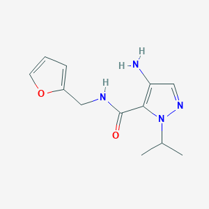 molecular formula C12H16N4O2 B2815002 4-amino-N-[(furan-2-yl)methyl]-1-(propan-2-yl)-1H-pyrazole-5-carboxamide CAS No. 2101196-59-0