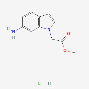 molecular formula C11H13ClN2O2 B2815005 methyl2-(6-amino-1H-indol-1-yl)acetatehydrochloride CAS No. 2580189-78-0