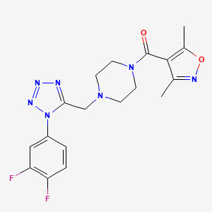 (4-((1-(3,4-difluorophenyl)-1H-tetrazol-5-yl)methyl)piperazin-1-yl)(3,5-dimethylisoxazol-4-yl)methanone