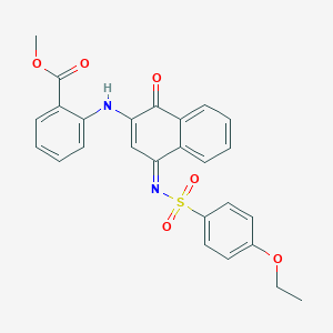 molecular formula C26H22N2O6S B281504 METHYL 2-{[(4Z)-4-[(4-ETHOXYBENZENESULFONYL)IMINO]-1-OXO-1,4-DIHYDRONAPHTHALEN-2-YL]AMINO}BENZOATE 