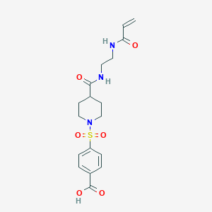 4-[(4-{[2-(Prop-2-enamido)ethyl]carbamoyl}piperidin-1-yl)sulfonyl]benzoic acid