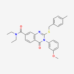 N,N-diethyl-3-(3-methoxyphenyl)-2-((4-methylbenzyl)thio)-4-oxo-3,4-dihydroquinazoline-7-carboxamide