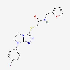 2-((7-(4-fluorophenyl)-6,7-dihydro-5H-imidazo[2,1-c][1,2,4]triazol-3-yl)thio)-N-(furan-2-ylmethyl)acetamide