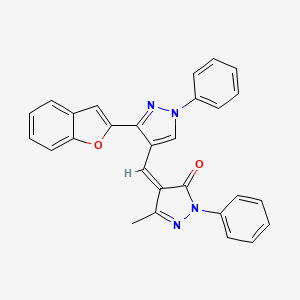 (4Z)-4-[[3-(1-benzofuran-2-yl)-1-phenylpyrazol-4-yl]methylidene]-5-methyl-2-phenylpyrazol-3-one