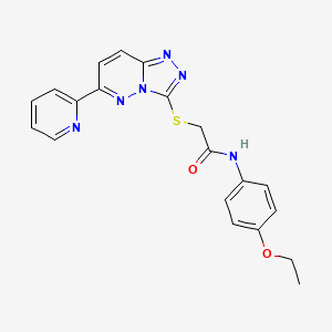 molecular formula C20H18N6O2S B2815050 N-(4-ethoxyphenyl)-2-{[6-(pyridin-2-yl)-[1,2,4]triazolo[4,3-b]pyridazin-3-yl]sulfanyl}acetamide CAS No. 894054-08-1