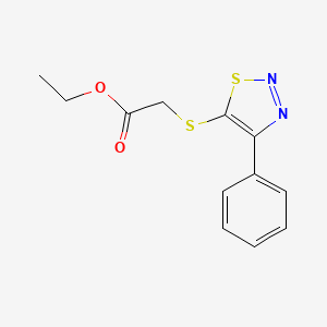molecular formula C12H12N2O2S2 B2815051 Ethyl 2-[(4-phenyl-1,2,3-thiadiazol-5-yl)sulfanyl]acetate CAS No. 338408-09-6