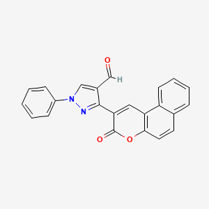 3-(3-Oxo-2-benzo[f][1]benzopyranyl)-1-phenyl-4-pyrazolecarboxaldehyde