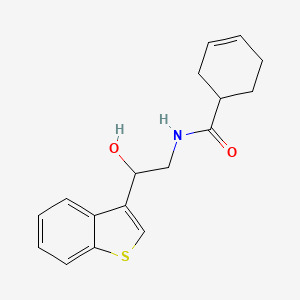 molecular formula C17H19NO2S B2815069 N-[2-(1-benzothiophen-3-yl)-2-hydroxyethyl]cyclohex-3-ene-1-carboxamide CAS No. 2034256-80-7