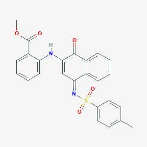 molecular formula C25H20N2O5S B281507 METHYL 2-{[(4Z)-4-[(4-METHYLBENZENESULFONYL)IMINO]-1-OXO-1,4-DIHYDRONAPHTHALEN-2-YL]AMINO}BENZOATE 
