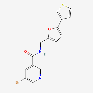 5-bromo-N-((5-(thiophen-3-yl)furan-2-yl)methyl)nicotinamide