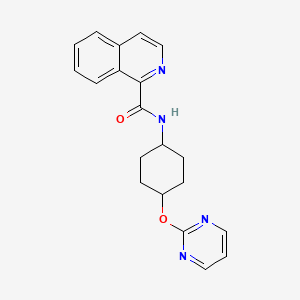 molecular formula C20H20N4O2 B2815100 N-((1r,4r)-4-(pyrimidin-2-yloxy)cyclohexyl)isoquinoline-1-carboxamide CAS No. 2034444-97-6