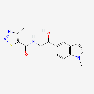 molecular formula C15H16N4O2S B2815106 N-(2-hydroxy-2-(1-methyl-1H-indol-5-yl)ethyl)-4-methyl-1,2,3-thiadiazole-5-carboxamide CAS No. 2034594-70-0