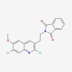 B2815123 2-[2-(2,7-dichloro-6-methoxyquinolin-3-yl)ethyl]-2,3-dihydro-1H-isoindole-1,3-dione CAS No. 2109107-86-8