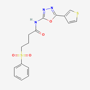 4-(phenylsulfonyl)-N-(5-(thiophen-3-yl)-1,3,4-oxadiazol-2-yl)butanamide