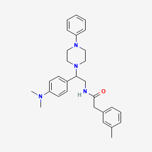 molecular formula C29H36N4O B2815127 N-{2-[4-(dimethylamino)phenyl]-2-(4-phenylpiperazin-1-yl)ethyl}-2-(3-methylphenyl)acetamide CAS No. 946315-40-8