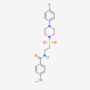 molecular formula C20H24FN3O4S B2815132 N-(2-{[4-(4-fluorophenyl)piperazin-1-yl]sulfonyl}ethyl)-4-methoxybenzamide CAS No. 899967-51-2