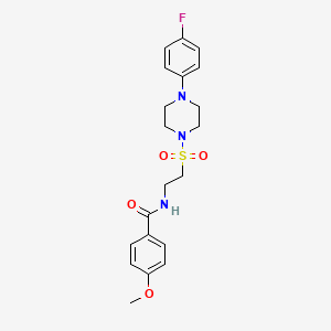 molecular formula C20H24FN3O4S B2815132 N-[2-[4-(4-fluorophenyl)piperazin-1-yl]sulfonylethyl]-4-methoxybenzamide CAS No. 899967-51-2