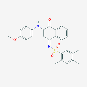 molecular formula C26H24N2O4S B281514 N-[(1Z)-3-[(4-METHOXYPHENYL)AMINO]-4-OXO-1,4-DIHYDRONAPHTHALEN-1-YLIDENE]-2,4,5-TRIMETHYLBENZENE-1-SULFONAMIDE 
