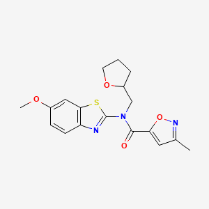 B2815147 N-(6-methoxybenzo[d]thiazol-2-yl)-3-methyl-N-((tetrahydrofuran-2-yl)methyl)isoxazole-5-carboxamide CAS No. 953184-53-7