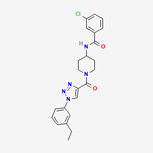 3-chloro-N-(1-(1-(3-ethylphenyl)-1H-1,2,3-triazole-4-carbonyl)piperidin-4-yl)benzamide