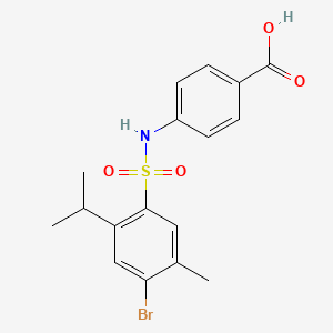 4-[4-Bromo-5-methyl-2-(propan-2-yl)benzenesulfonamido]benzoic acid